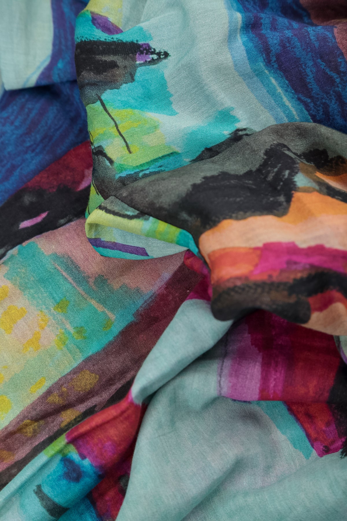 Layered Abstract Silk Cotton Blouse 6