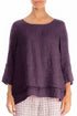 Layered Amethyst Gauze Linen Blouse 1
