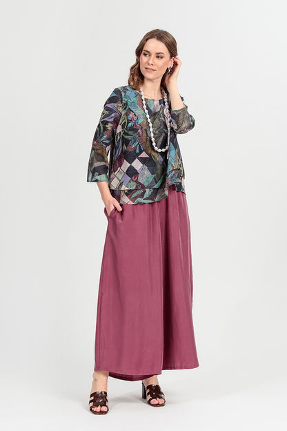 Layered Art Mosaic Silk Cotton Blouse 6