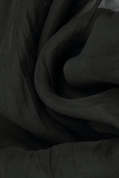 Layered Black Silk Chiffon Skirt 5