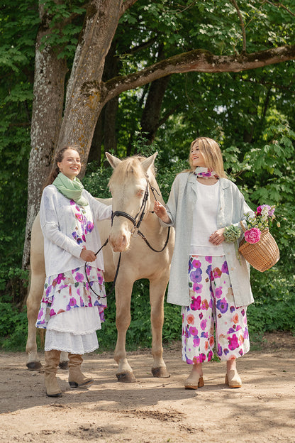 Layered Blossom Gauze Linen Dress 7