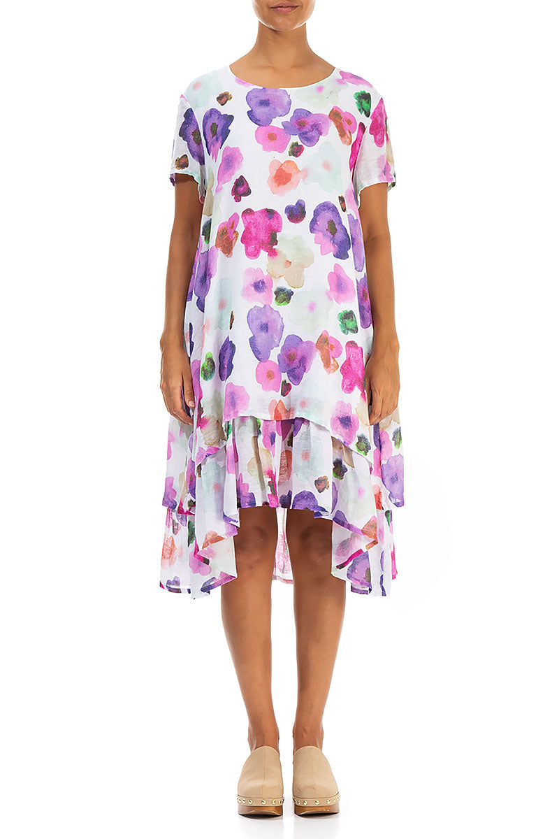 Layered Blossom Gauze Linen Dress 1