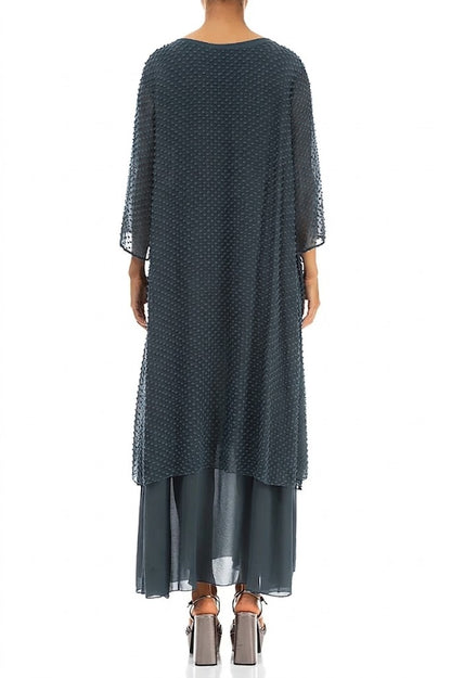 Layered Dotty Graphite Silk Dress 2