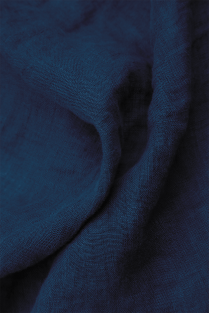 Layered Navy Gauze Linen Blouse 5