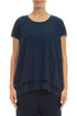 Layered Navy Textured Silk Blouse 1