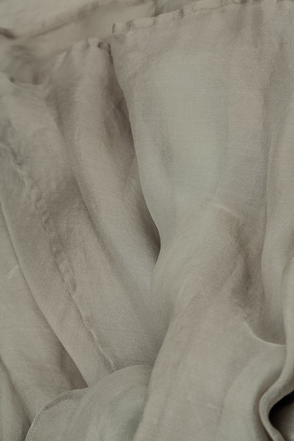 Layered Olive Grey Silk Chiffon Skirt