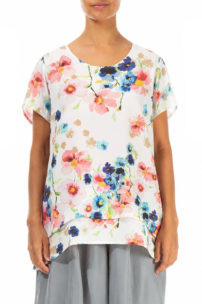 Layered Primrose Silk Bamboo Blouse 1
