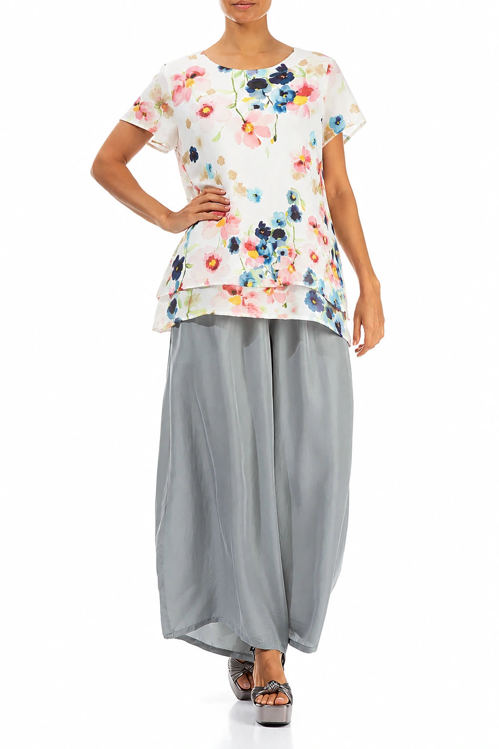 Layered Primrose Silk Bamboo Blouse 4
