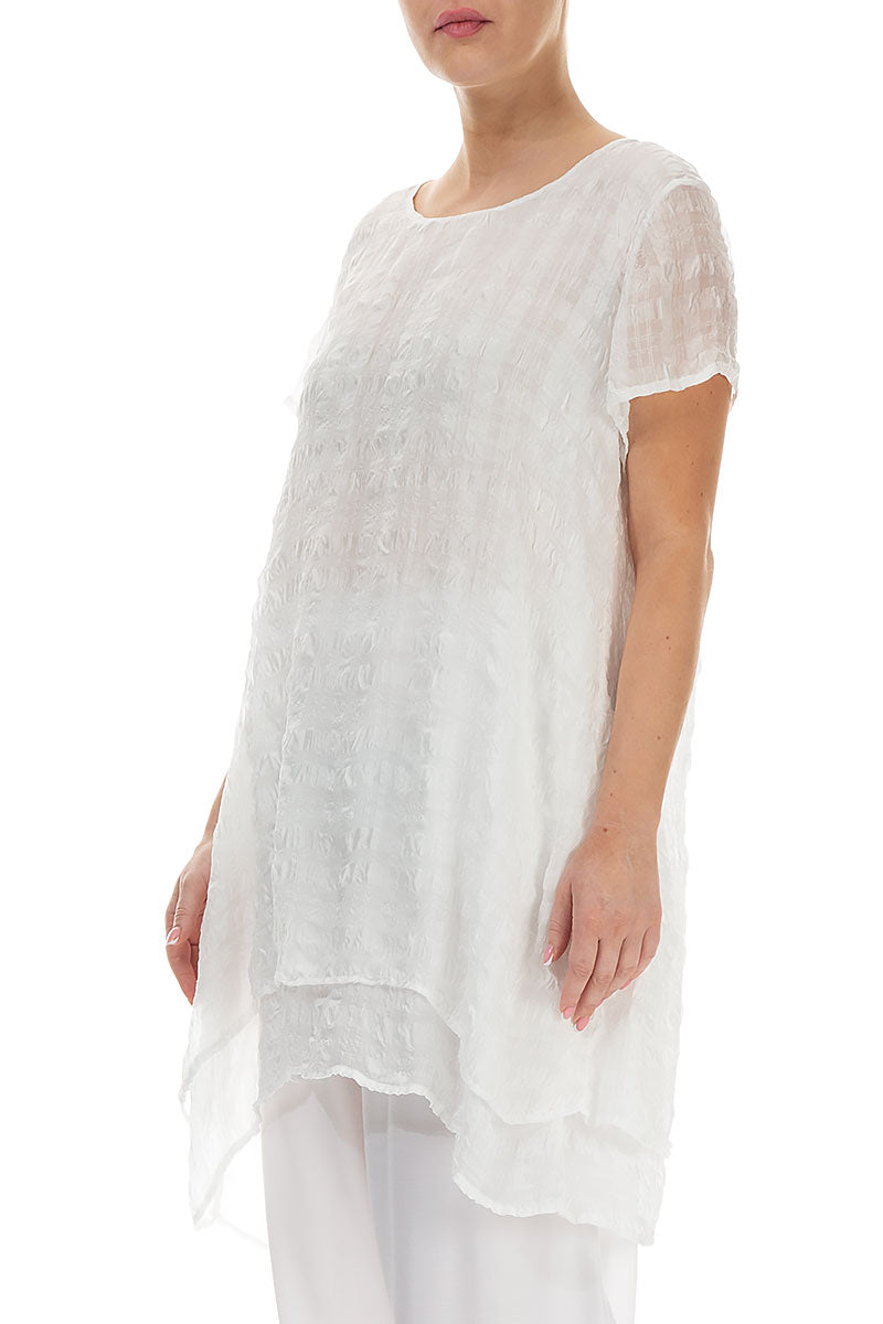Layered White Light Silk Tunic 3
