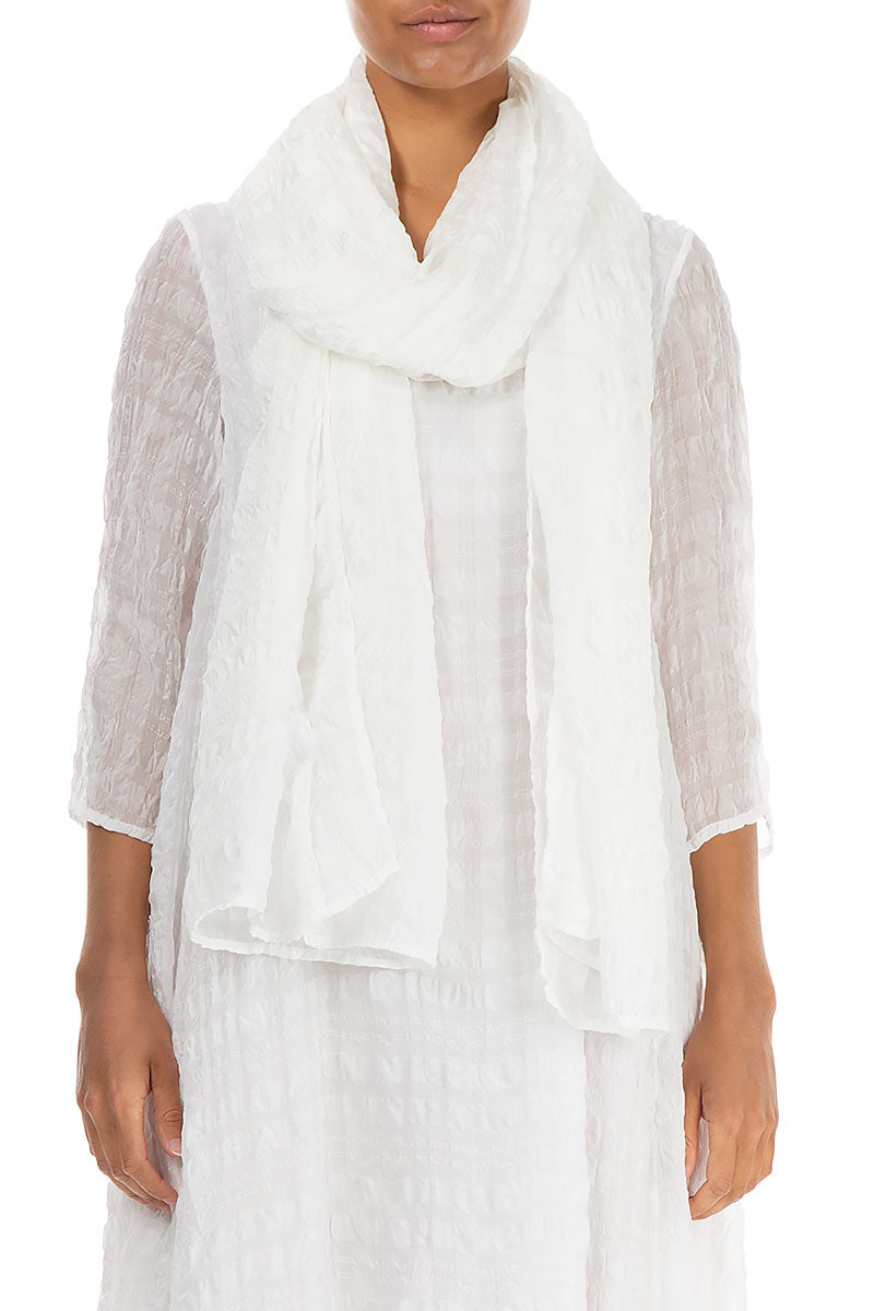 White Light Silk Scarf 1