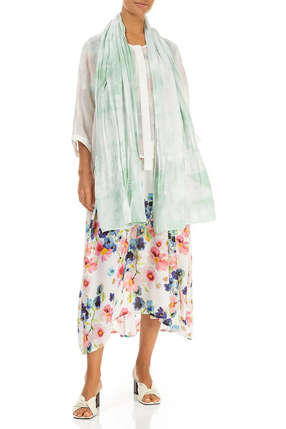 Liquid Sea Mist Pure Silk Scarf 2