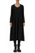 Long Flared Black Cotton Dress 1