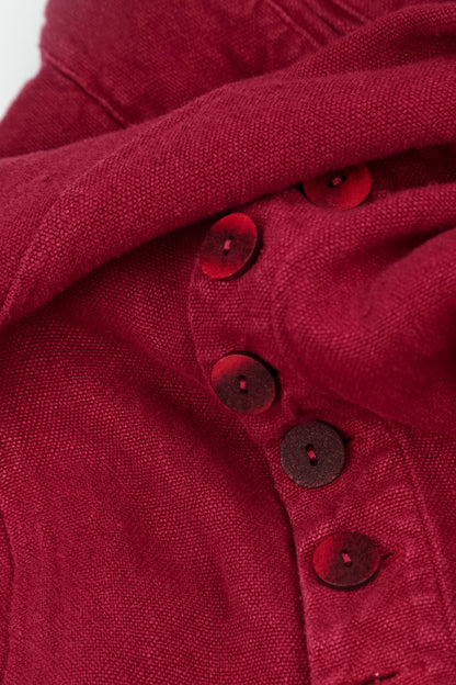 Long Buttonline Ruby Heavy Linen Jacket 6