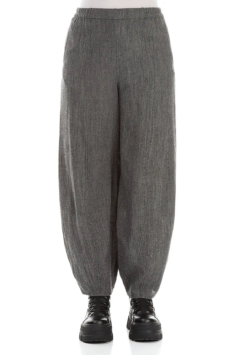 Long Grey Pure Wool Trousers