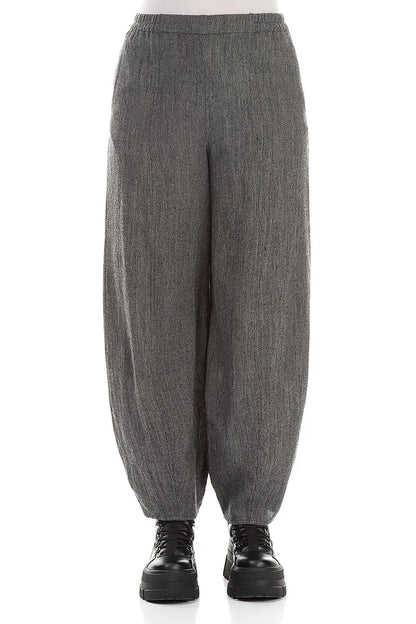 Long Grey Pure Wool Trousers