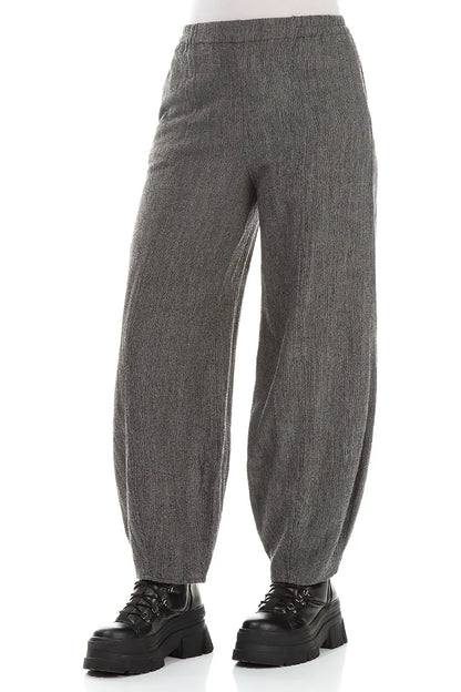 Long Grey Pure Wool Trousers