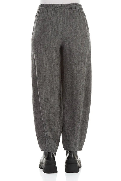 Long Grey Pure Wool Trousers