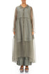 Long Khaki Silk Chiffon Jacket 1