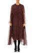 Long Merlot Silk Chiffon Jacket 1