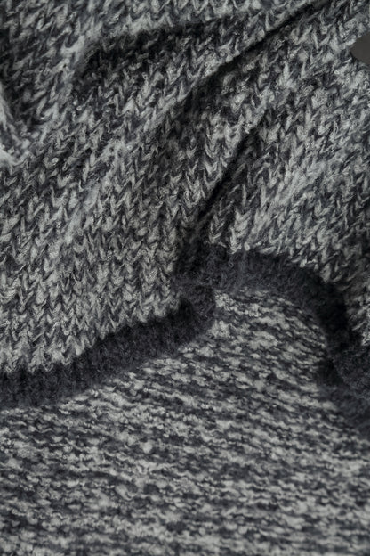 Longer Back Mélange Slate Grey Wool Cardigan 5