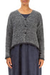 Longer Back Mélange Slate Grey Wool Cardigan 1