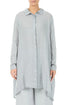 Longer Back Silver Grey Gauze Linen Shirt 1