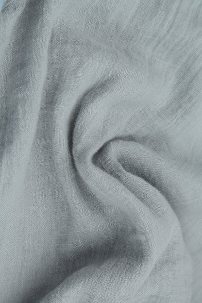 Longer Back Silver Grey Gauze Linen Shirt 5