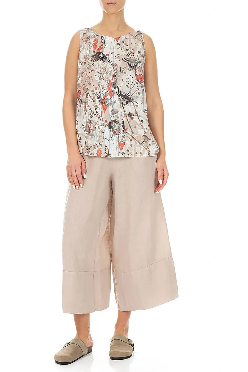 Longer Back Sleeveless Savannah Linen Top 4