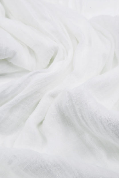 Longer Back Sleeveless White Gauze Linen Blouse 5
