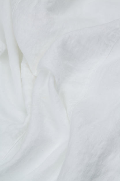 Longer Back White Gauze Linen Shirt 5