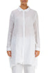 Longer Back White Gauze Linen Shirt 1