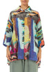 Loose Abstract Linen Shirt 1