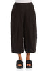Loose Back Pockets Black Linen Trousers 1