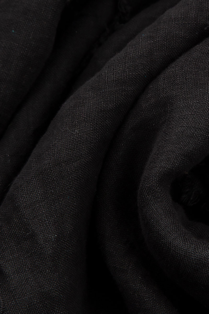 Loose Black Gauze Linen Shirt 5