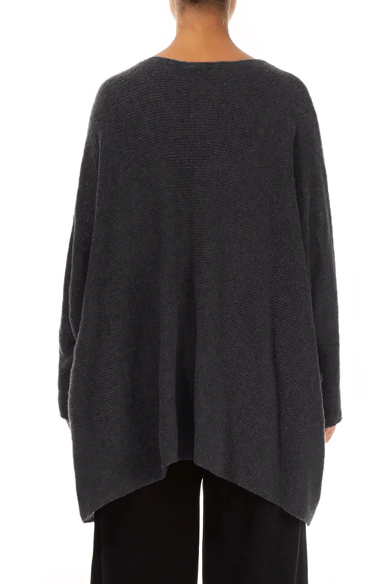 Gilet ample et structuré gris foncé en Laine