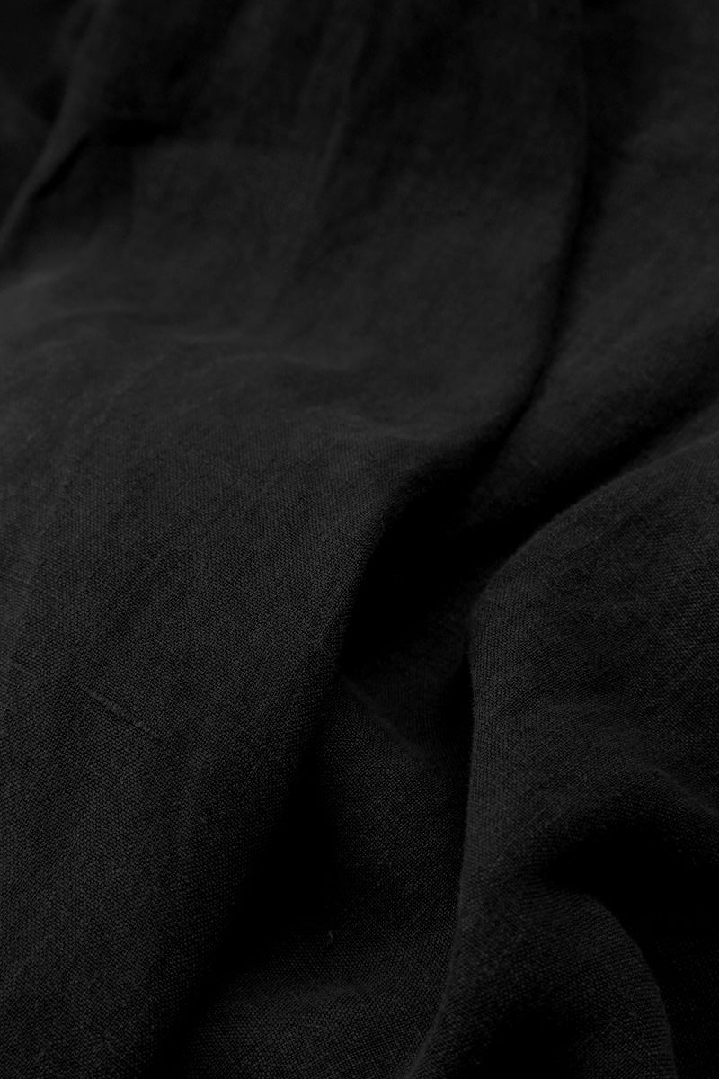 Pantalon ample court en lin noir