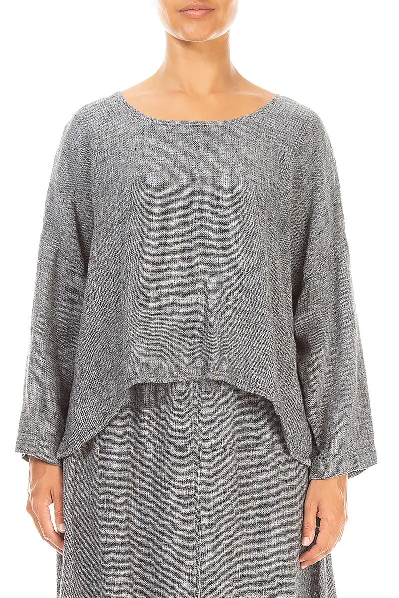 Blouse ample en Lin gris chiné