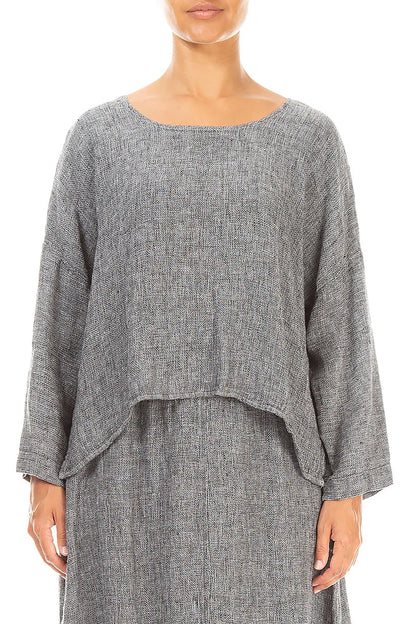 Blouse ample en Lin gris chiné