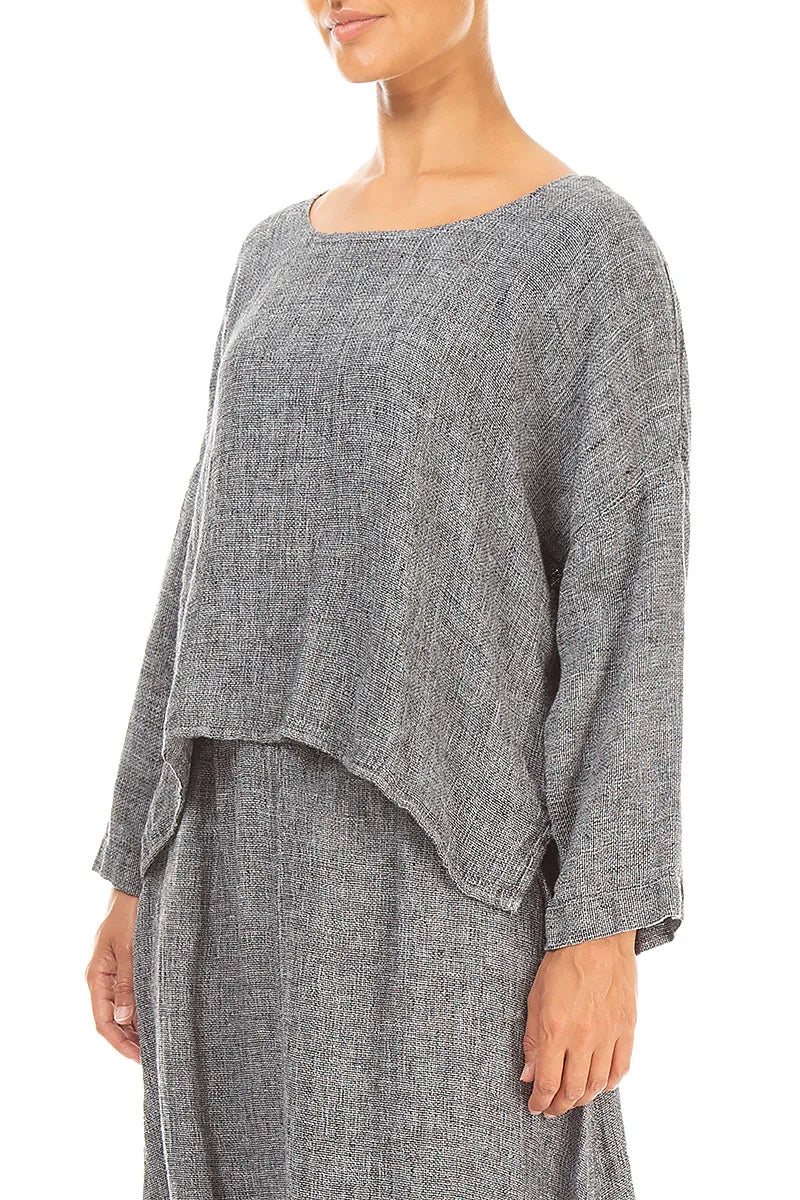 Blouse ample en Lin gris chiné