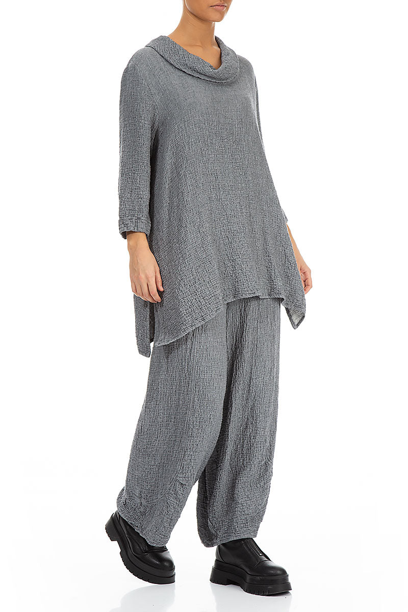 Loose Grey Wool Trousers 4