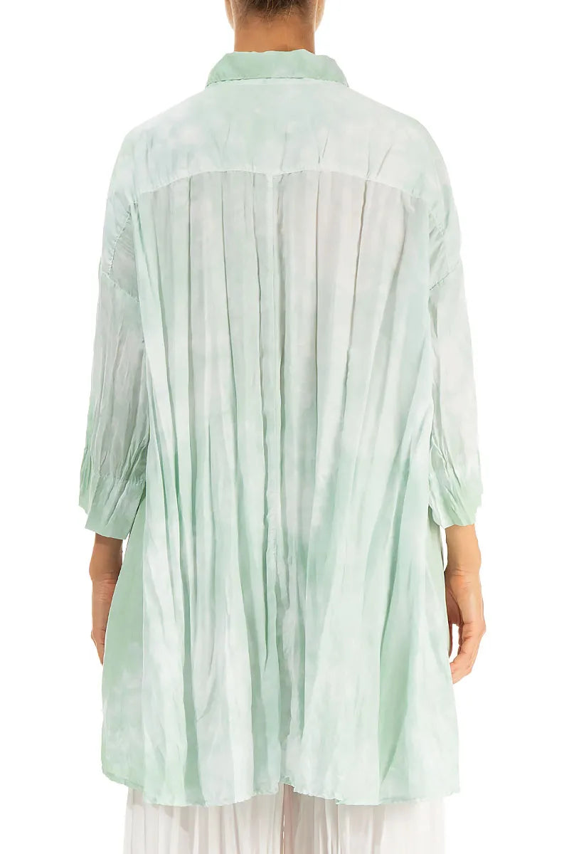 Loose Liquid Sea Mist Crumpled Pure Silk Shirt 3
