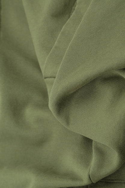 Loose Olive Cotton Trousers 5