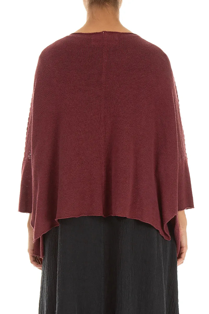 Loose Openwork Antique Ruby Linen Cardigan 2