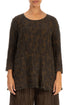 Loose Truffle Brown Circle Silk Linen Tunic 1