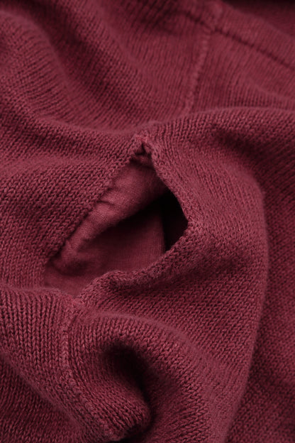 Loose Two Pockets Antique Ruby Linen Cardigan 5
