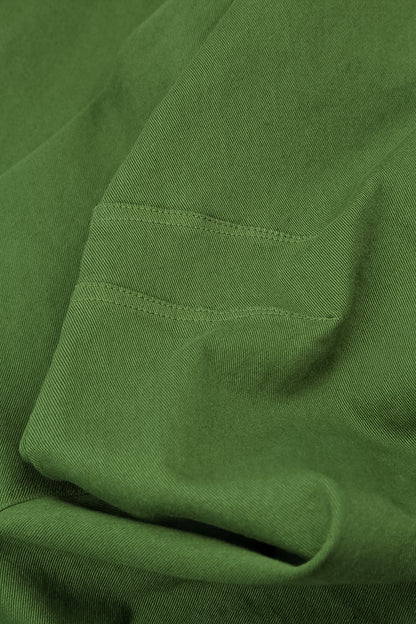 Hooded Shamrock Green Stretch Cotton Coat 5