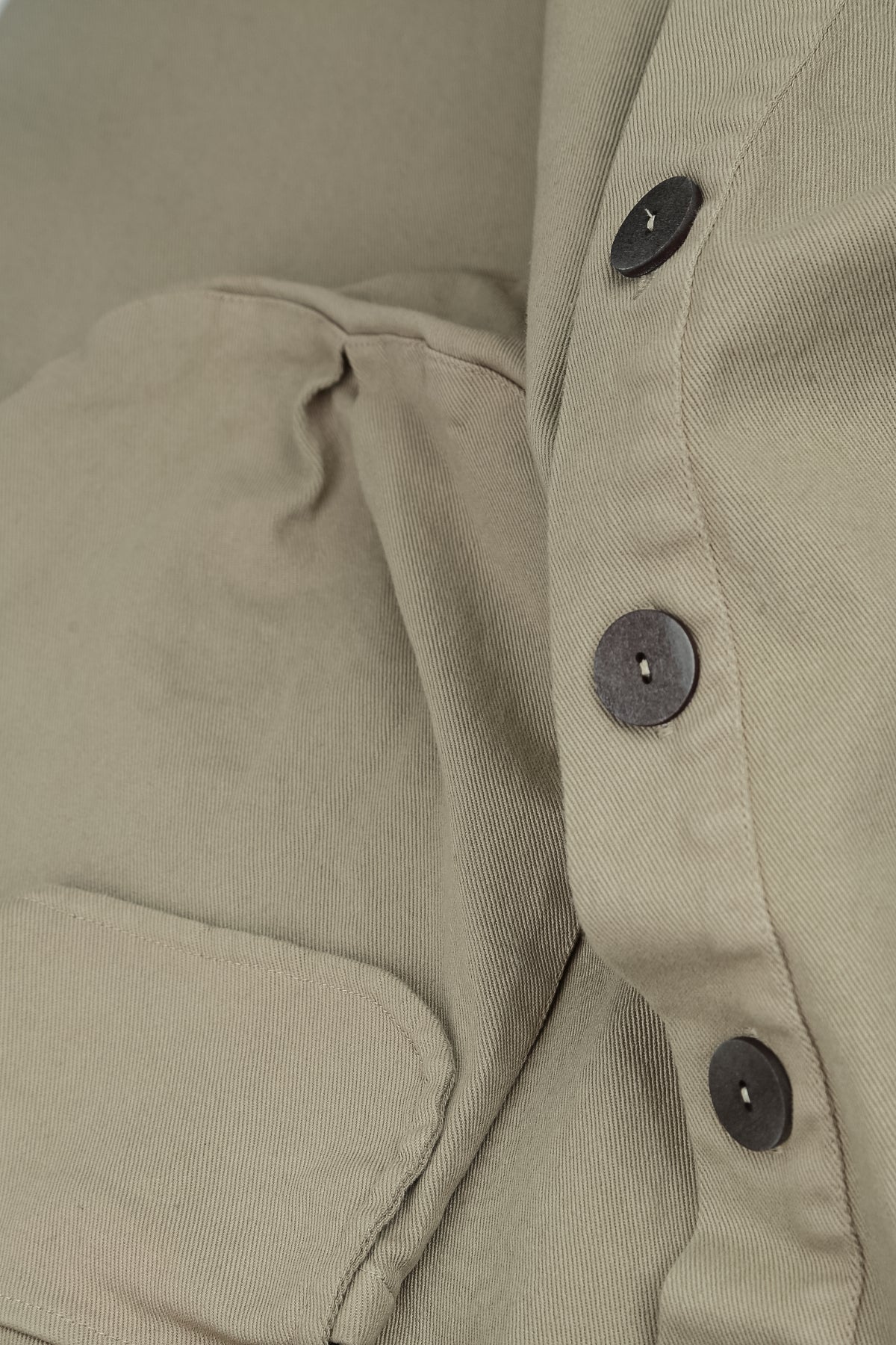 Hooded Olive Grey Stretch Cotton Coat 5
