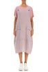 Pink Check Linen Dungaree Dress 1
