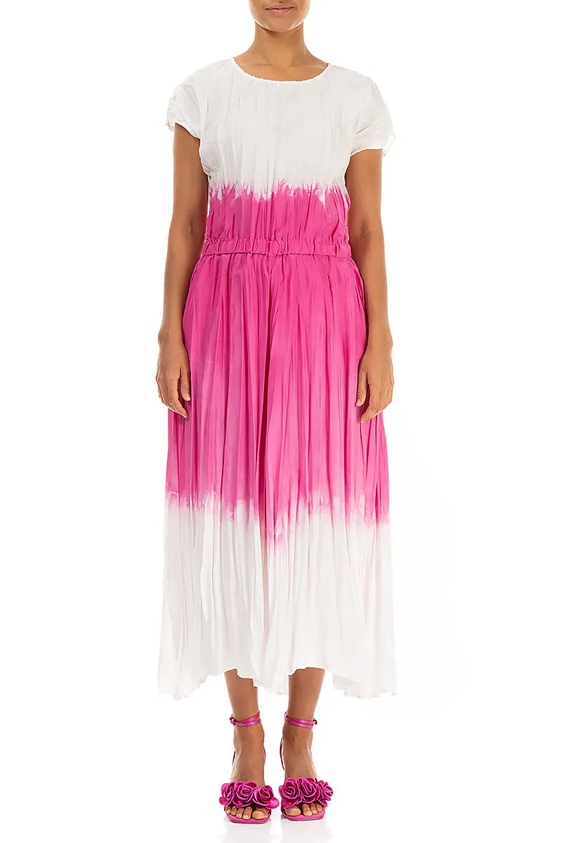Fuchsia Ombré Pure Silk Dress 1