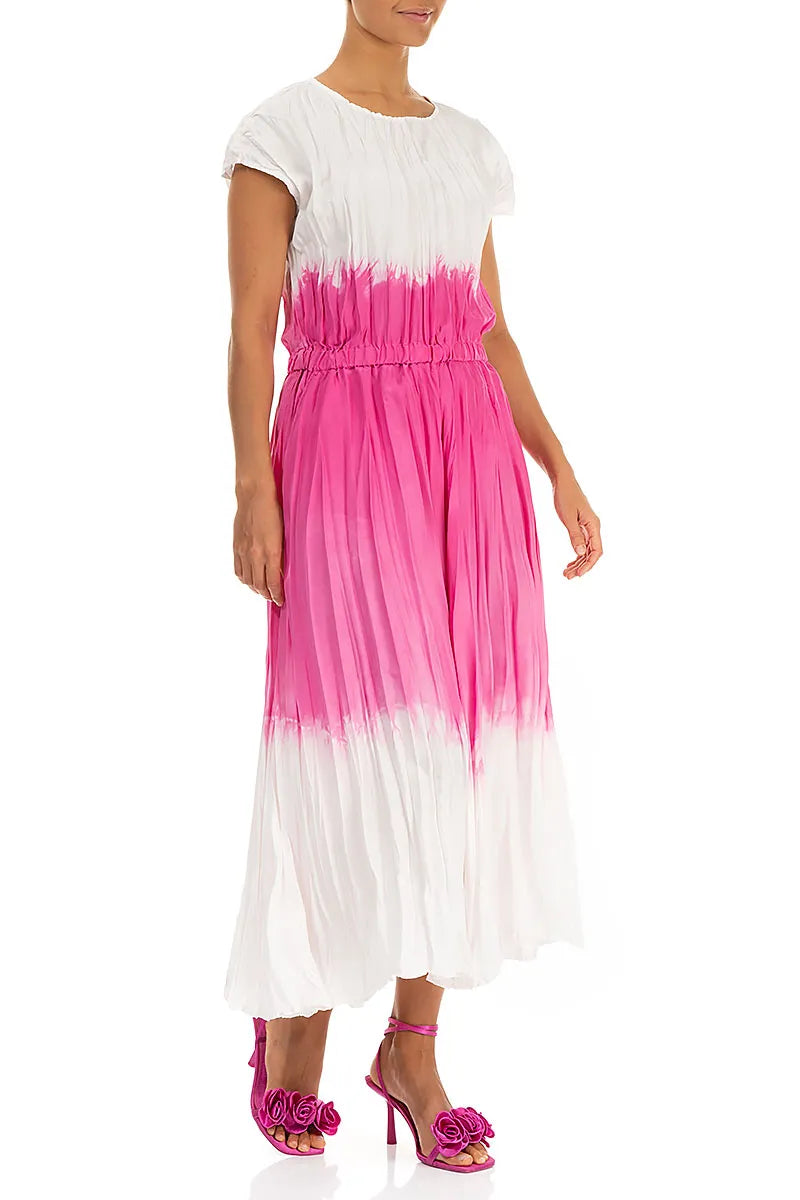 Fuchsia Ombré Pure Silk Dress 2